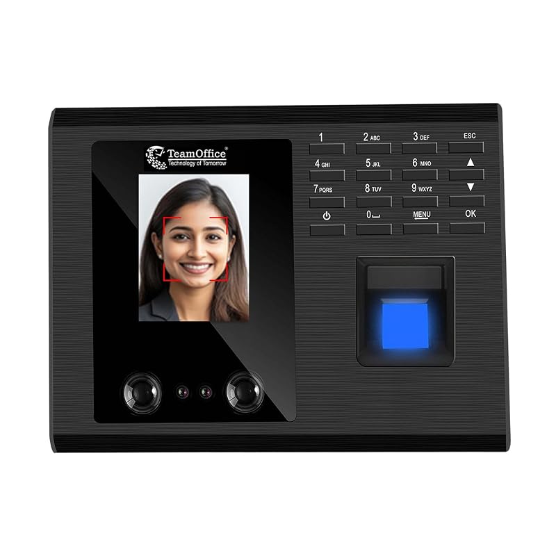 Team Office Touch-Less Dynamic Face & Biometric Attendance Terminal (Dual Camera + WiFi)