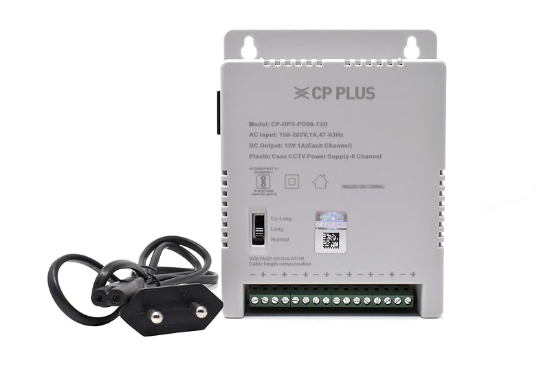 CP Plus CP-DPS-PD08-12D 12V 10Amp 8 Channel Fiber SMPS (Switched-Mode Power Supply) for CCTV Security Surveillance Camera Power...